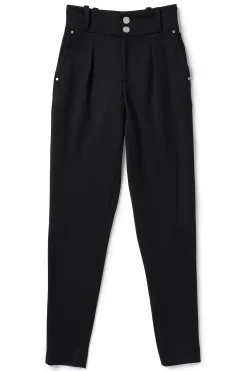 Holland Cooper High Waisted Peg Trouser Black Barathea Silver Best