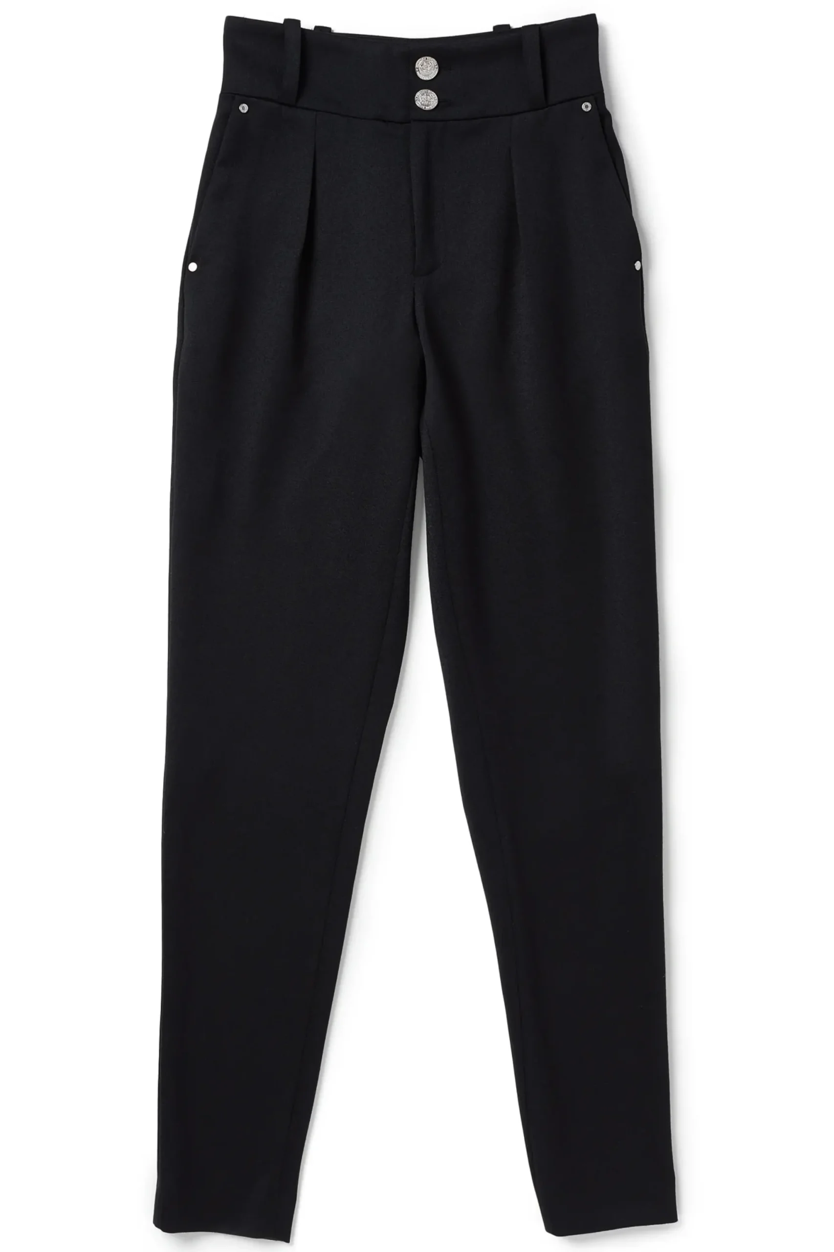 Holland Cooper High Waisted Peg Trouser Black Barathea Silver Best