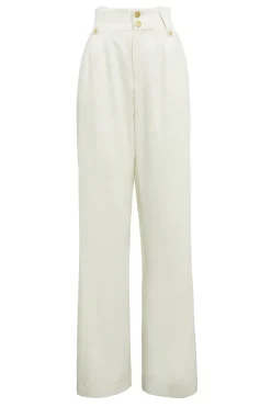 Holland Cooper High Waisted Straight Trouser Ivory New