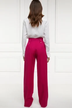 Holland Cooper High Waisted Straight Trouser Hot Pink Barathea Outlet
