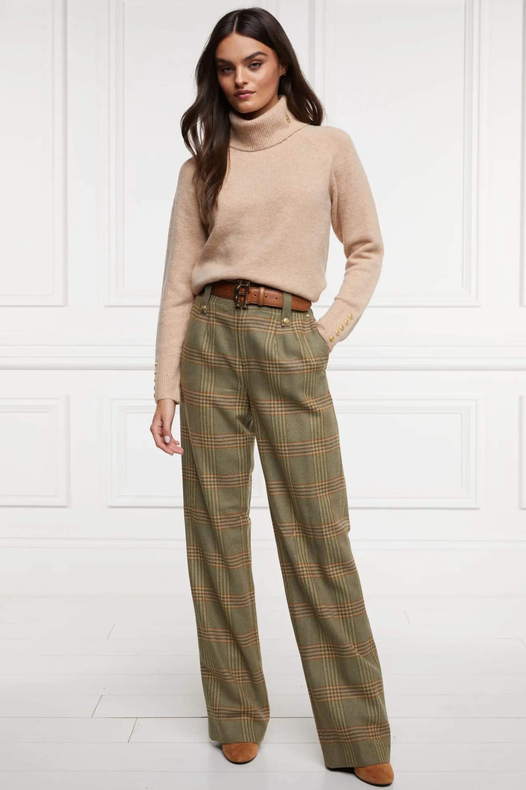 Holland Cooper High Waisted Straight Trouser Leveret