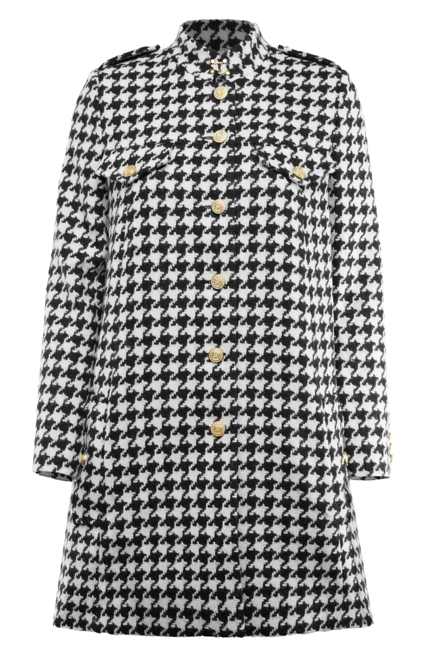 Holland Cooper Highbury Cape Coat Large Scale Houndstooth Outlet