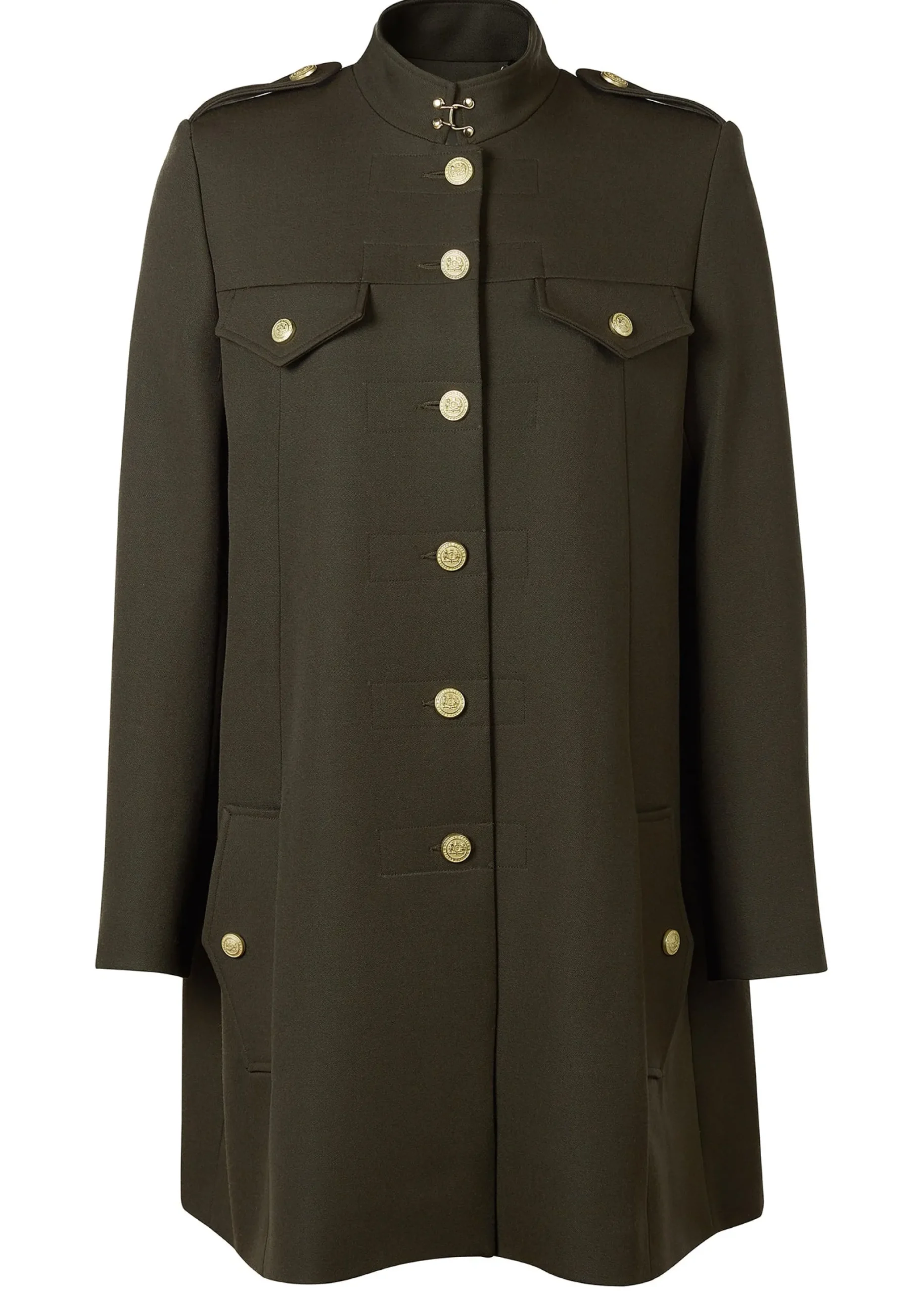 Holland Cooper Highbury Cape Coat Khaki Barathea Discount