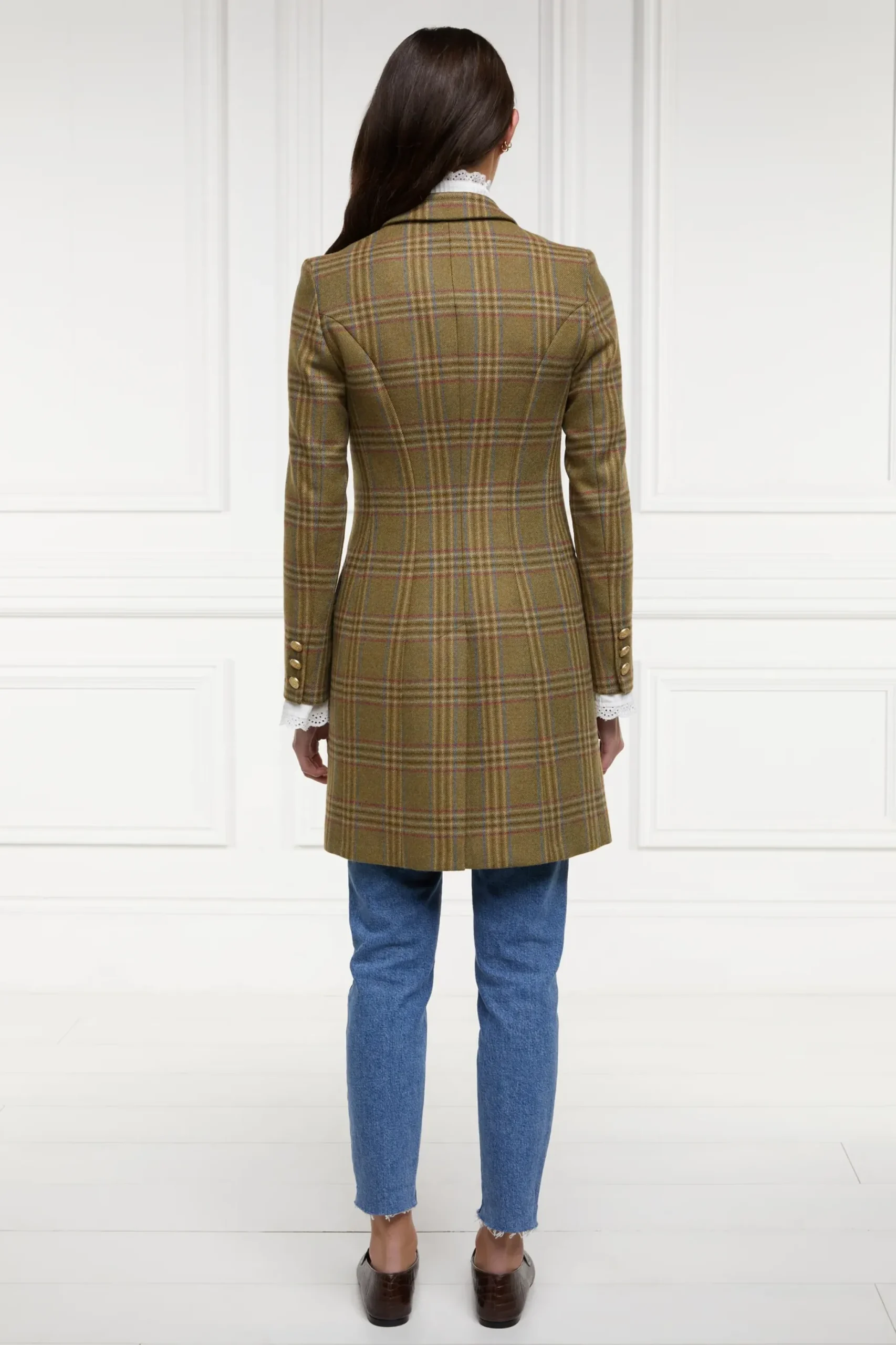 Holland Cooper Highgrove Coat Avebury Green Check Discount