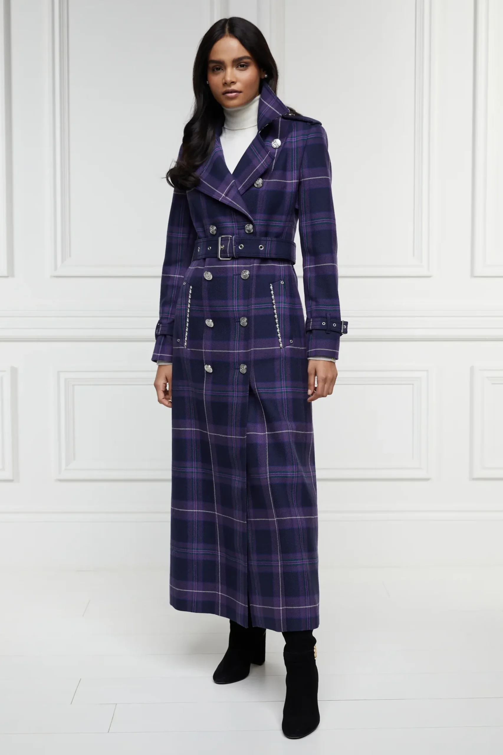 Holland Cooper Jubilee Full Length Marlborough Trench Jubilee Tartan Sale