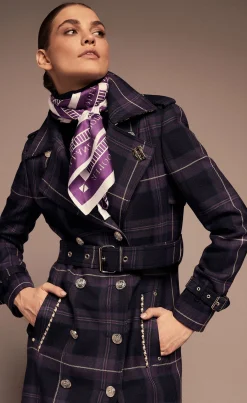 Holland Cooper Jubilee Full Length Marlborough Trench Jubilee Tartan Sale