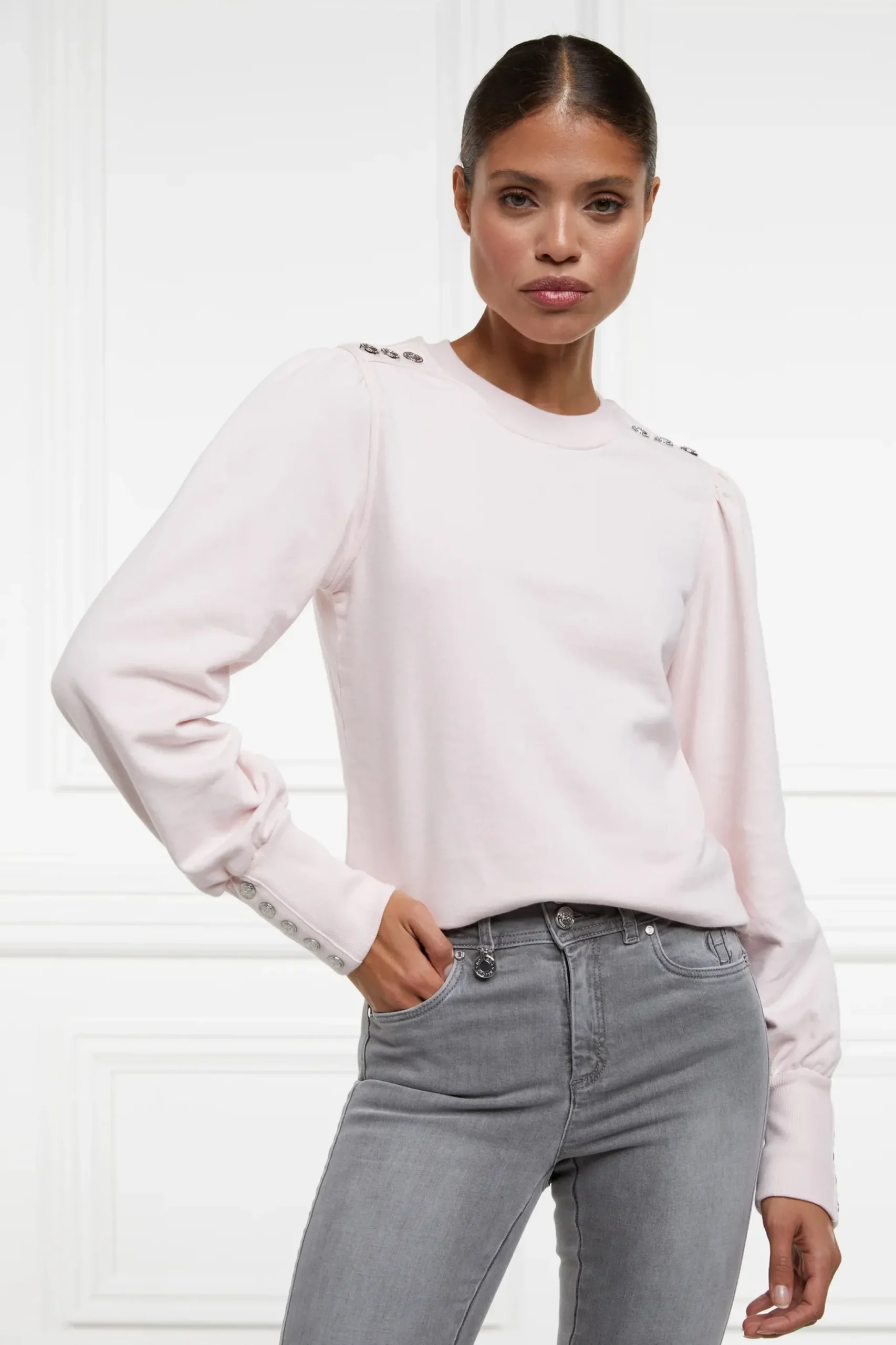 Holland Cooper Kelso Crew Palest Pink Discount