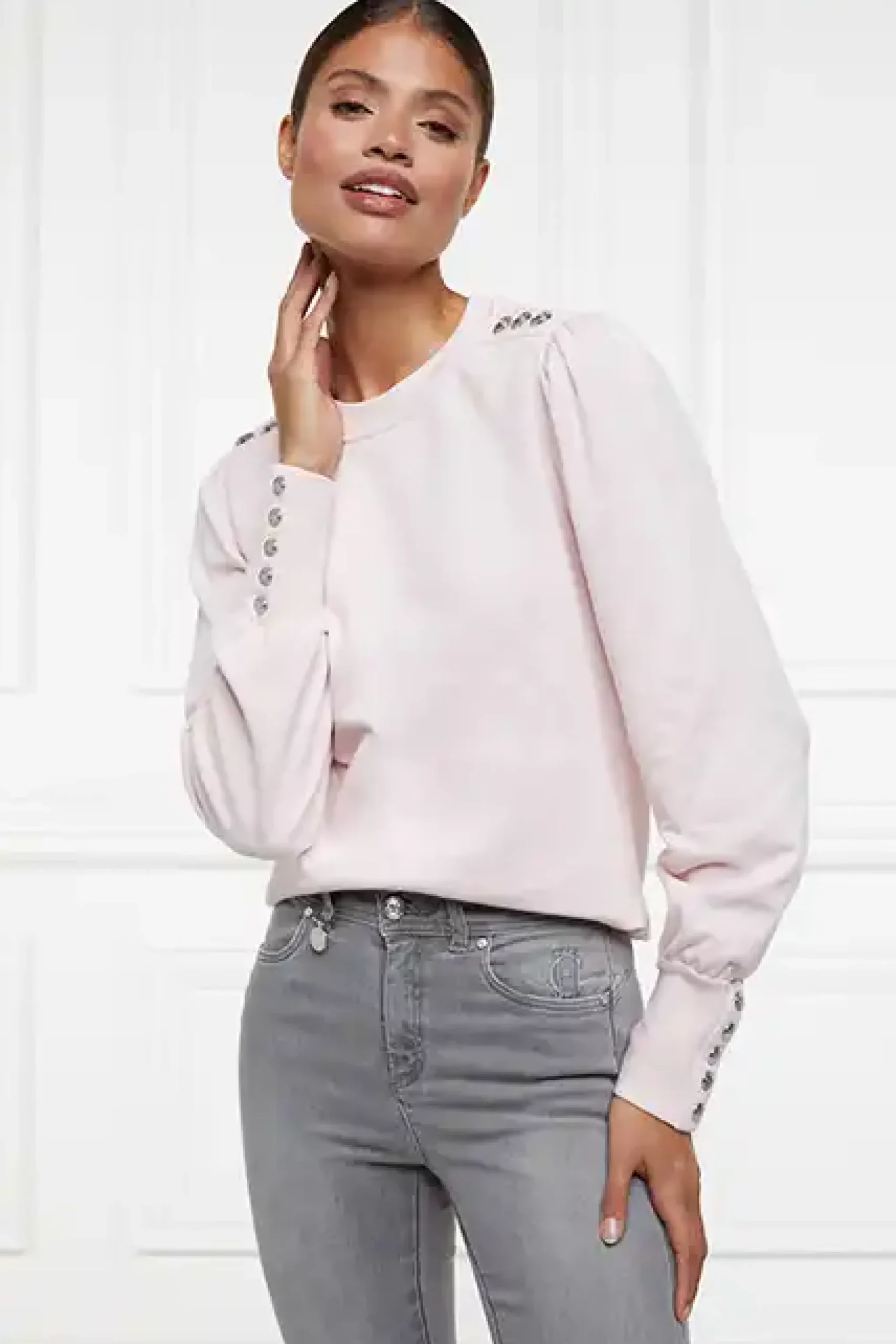 Holland Cooper Kelso Crew Palest Pink Discount