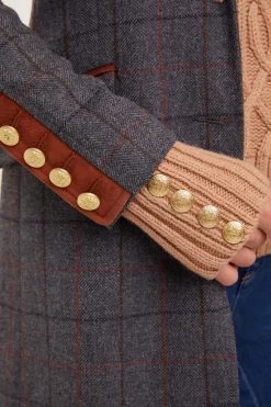 Holland Cooper Kempton Coat Mid Blue Check Hot