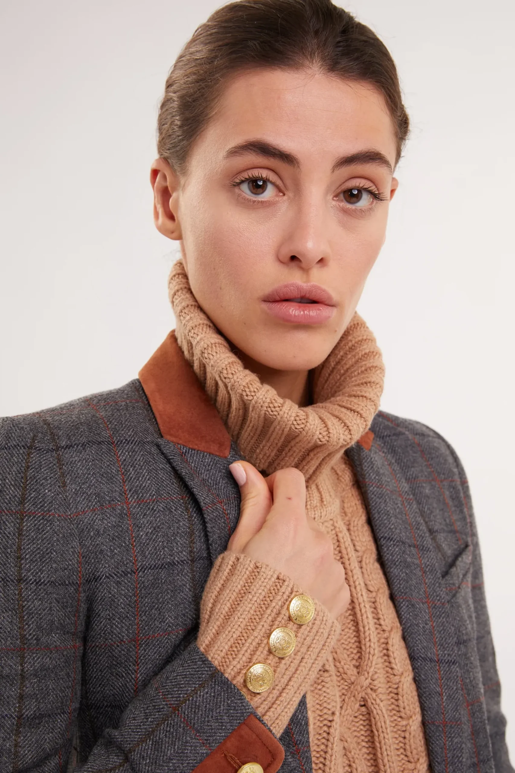 Holland Cooper Kempton Coat Mid Blue Check Hot