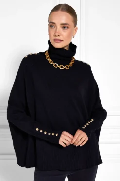 Holland Cooper Kingsbury Cape Knit Black Clearance