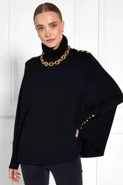 Holland Cooper Kingsbury Cape Knit Black Clearance
