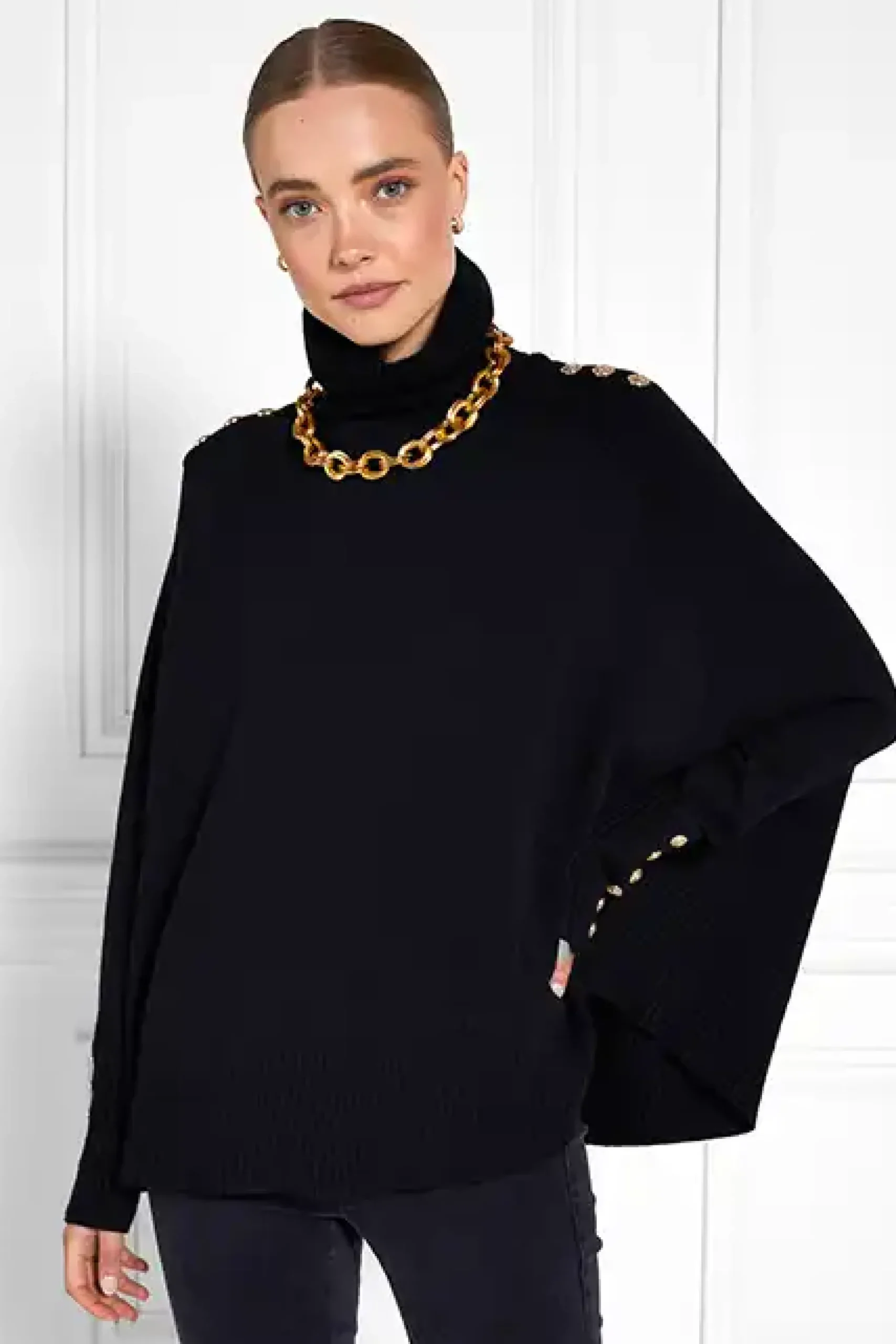 Holland Cooper Kingsbury Cape Knit Black Clearance
