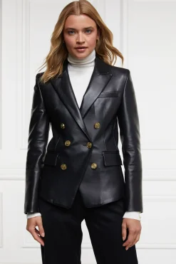 Holland Cooper Knightsbridge Blazer Valencia Leather Black Online