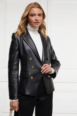 Holland Cooper Knightsbridge Blazer Valencia Leather Black Online