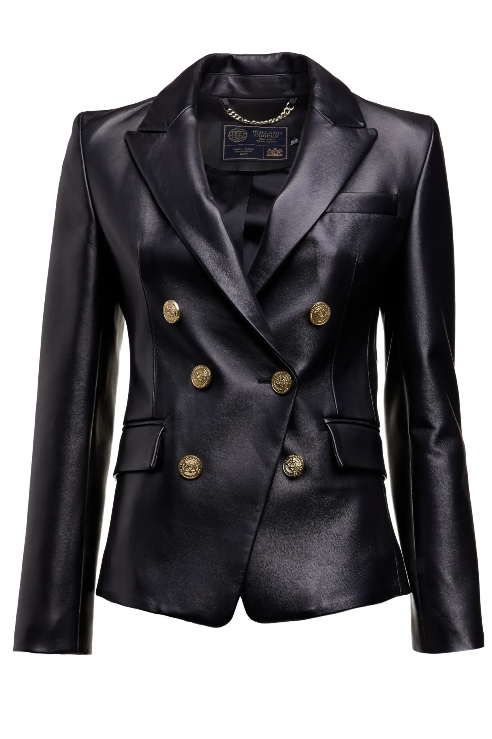 Holland Cooper Knightsbridge Blazer Valencia Leather Black Online