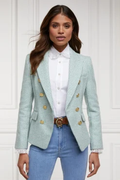 Holland Cooper Knightsbridge Blazer Teal Houndstooth Outlet