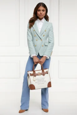 Holland Cooper Knightsbridge Blazer Teal Houndstooth Outlet