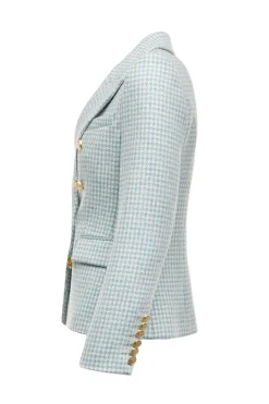 Holland Cooper Knightsbridge Blazer Teal Houndstooth Outlet