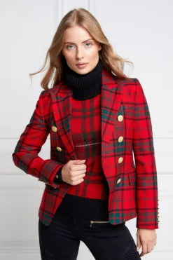 Holland Cooper Knightsbridge Blazer Red Tartan Discount