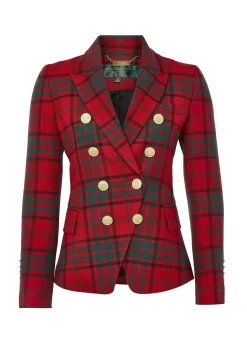 Holland Cooper Knightsbridge Blazer Red Tartan Discount
