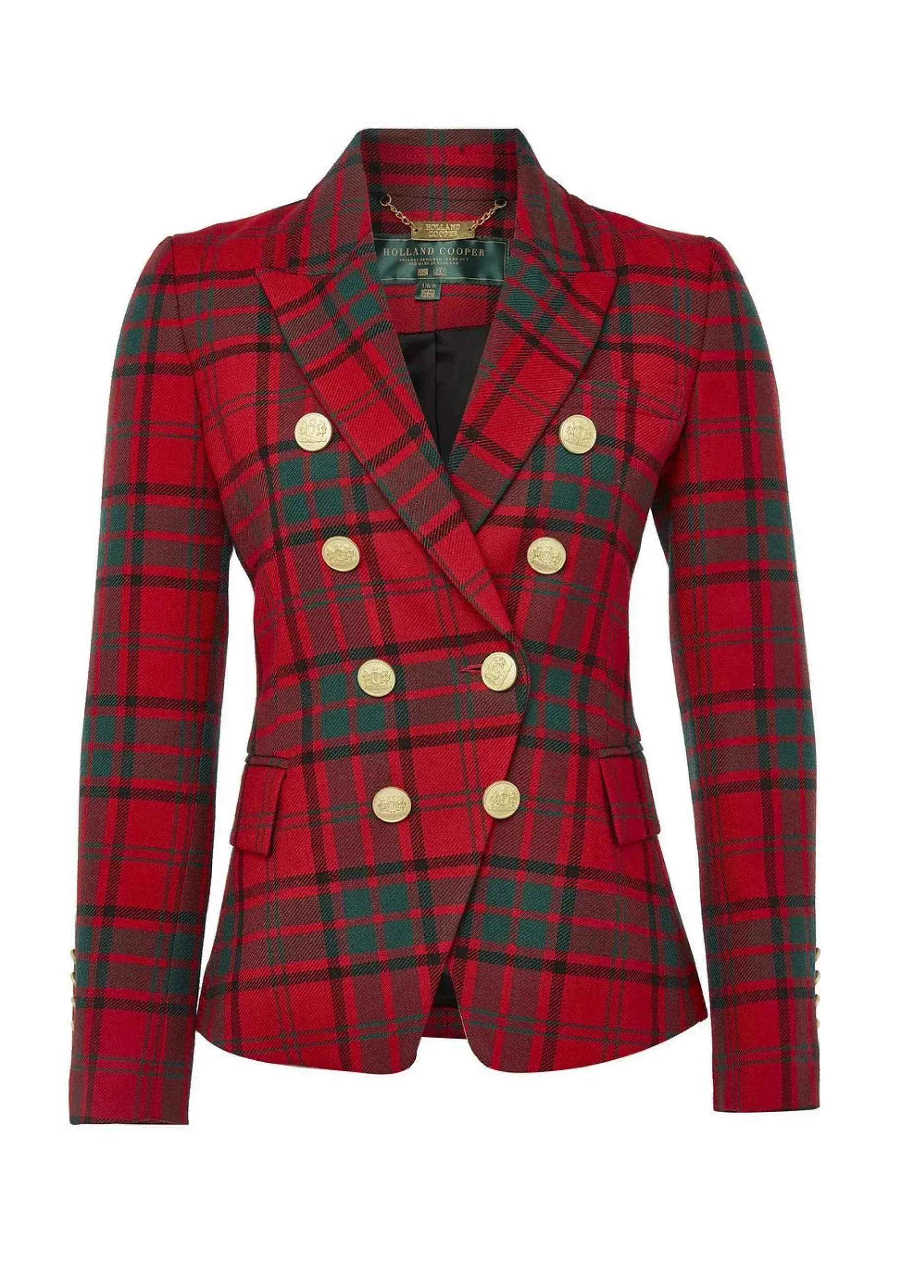 Holland Cooper Knightsbridge Blazer Red Tartan Discount