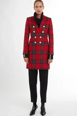 Holland Cooper Knightsbridge Coat Red Tartan Sale
