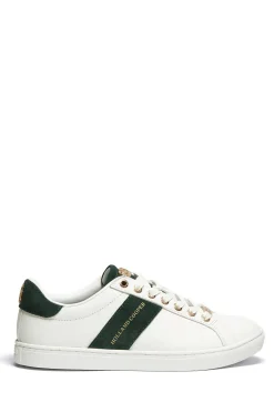 Holland Cooper Knightsbridge Court Trainer White Racing Green Hot