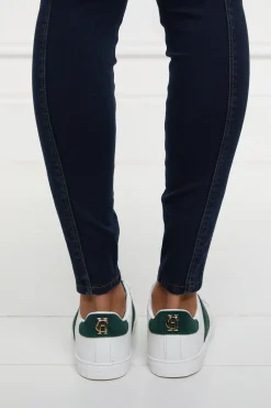 Holland Cooper Knightsbridge Court Trainer White Racing Green Hot