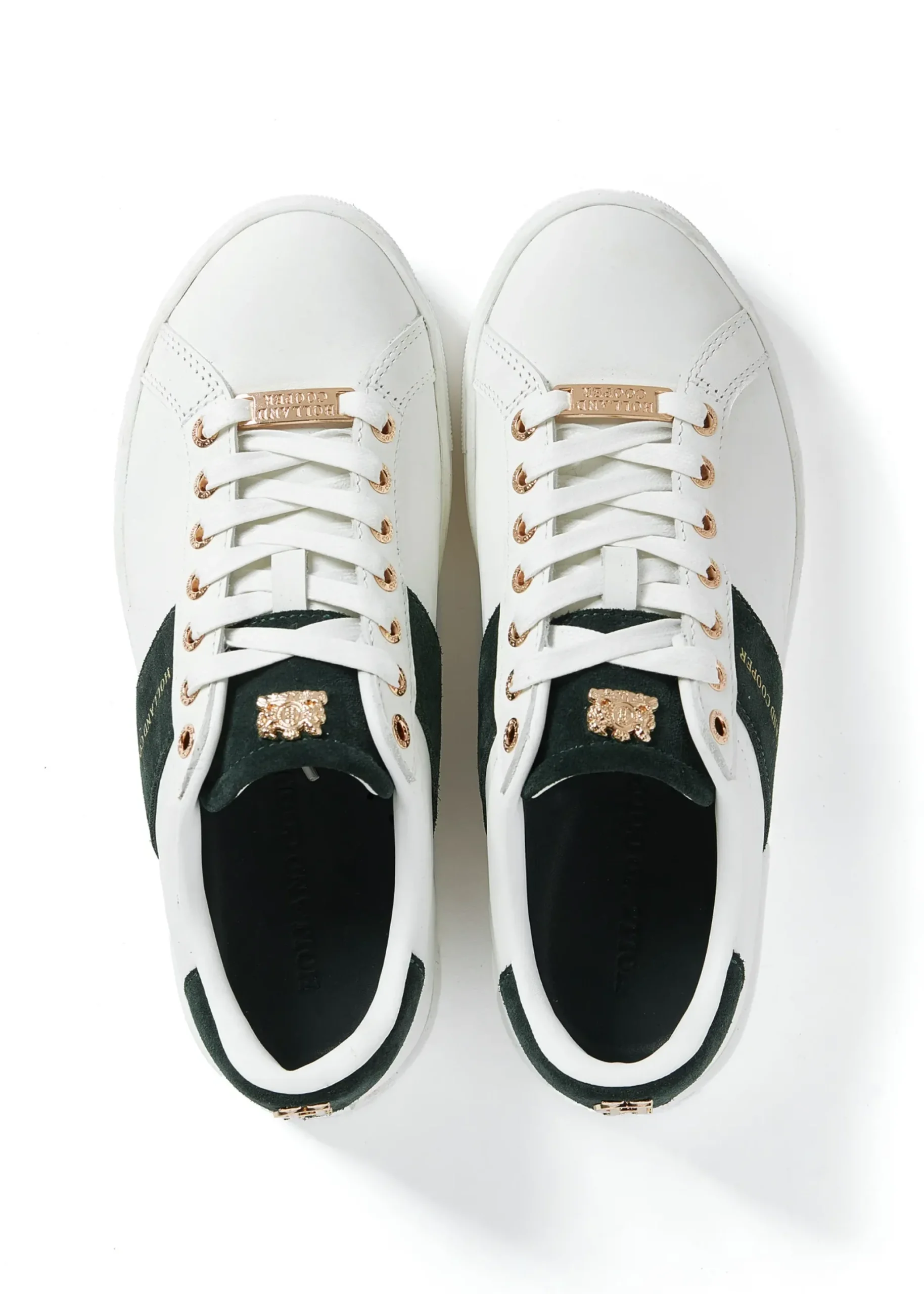 Holland Cooper Knightsbridge Court Trainer White Racing Green Hot