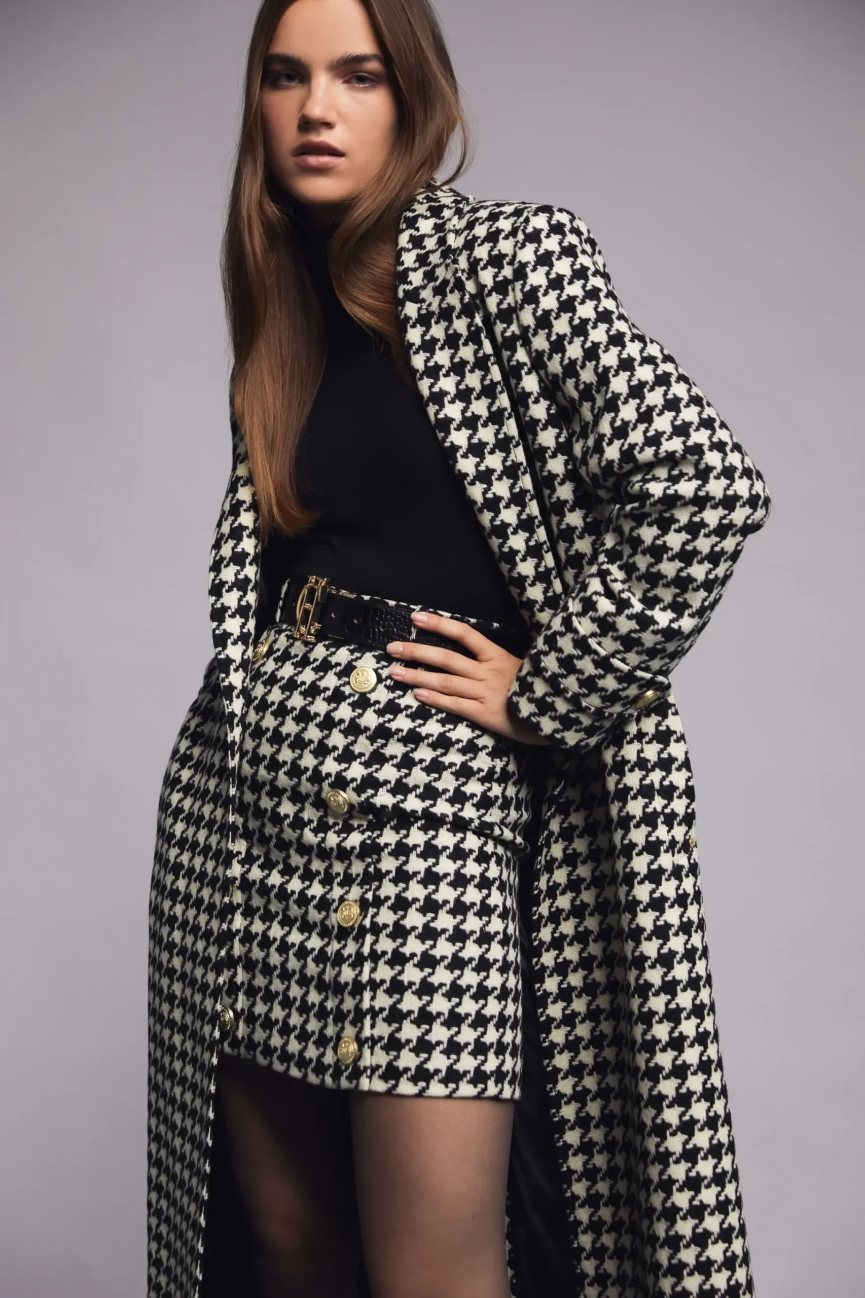 Holland Cooper Knightsbridge Skirt Large Scale Houndstooth Online
