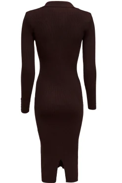 Holland Cooper Knitted Shirt Dress Chocolate Online