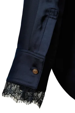 Holland Cooper Lace V-Neck Blouse Ink Navy Online