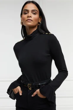 Holland Cooper Lilibet Jersey Tee Black Clearance