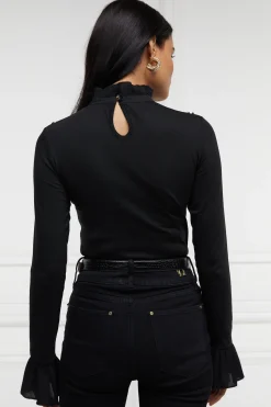 Holland Cooper Lilibet Jersey Tee Black Clearance