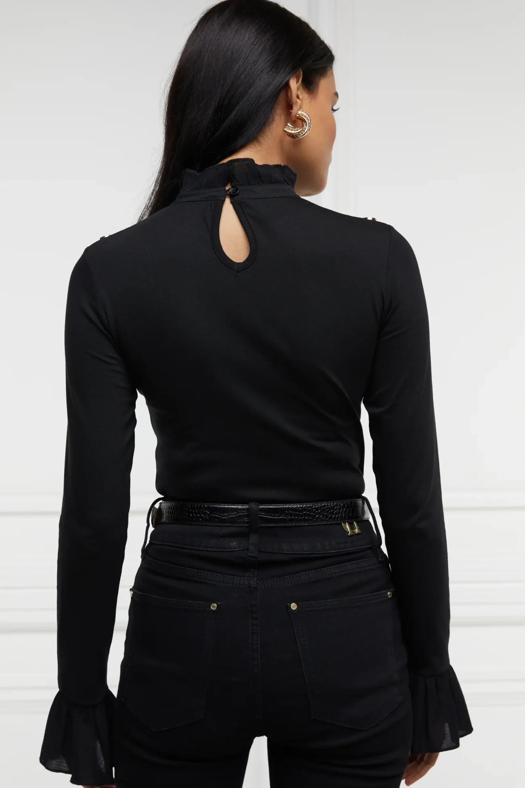 Holland Cooper Lilibet Jersey Tee Black Clearance