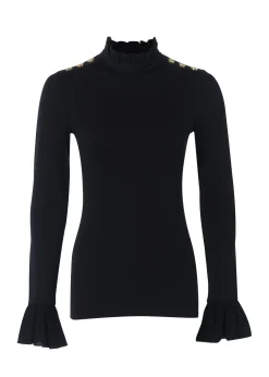 Holland Cooper Lilibet Jersey Tee Black Clearance