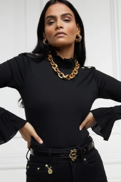 Holland Cooper Lilibet Jersey Tee Black Clearance