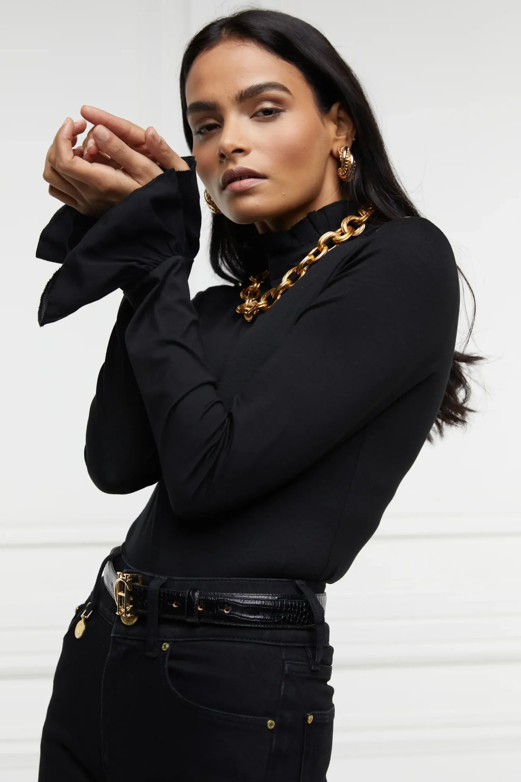 Holland Cooper Lilibet Jersey Tee Black Clearance