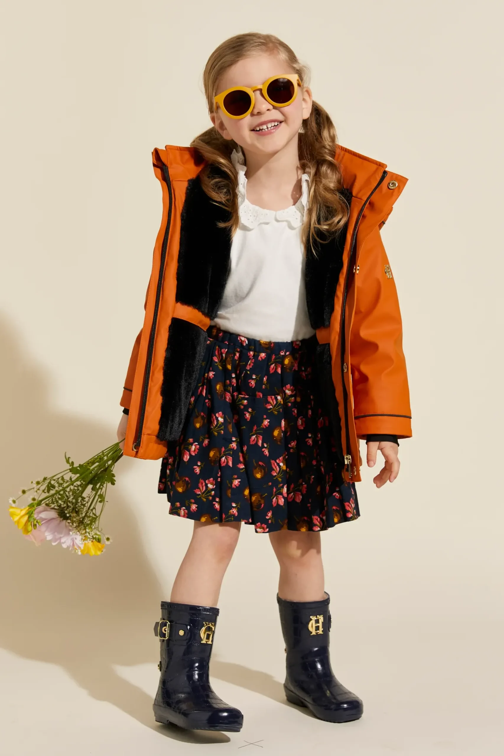 Holland Cooper Little Wellie - Toddler Midnight Feast Navy Croc Clearance