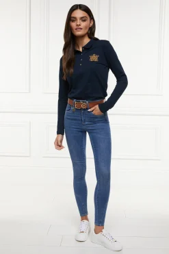 Holland Cooper Long Sleeve Crest Polo New