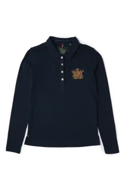 Holland Cooper Long Sleeve Crest Polo New