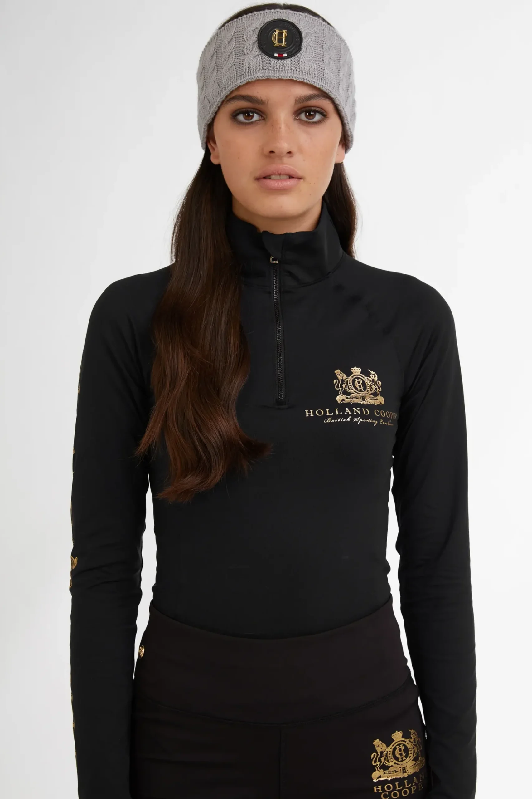 Holland Cooper Luxe Cable Knit Headband Grey Marl Online