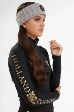 Holland Cooper Luxe Cable Knit Headband Grey Marl Online