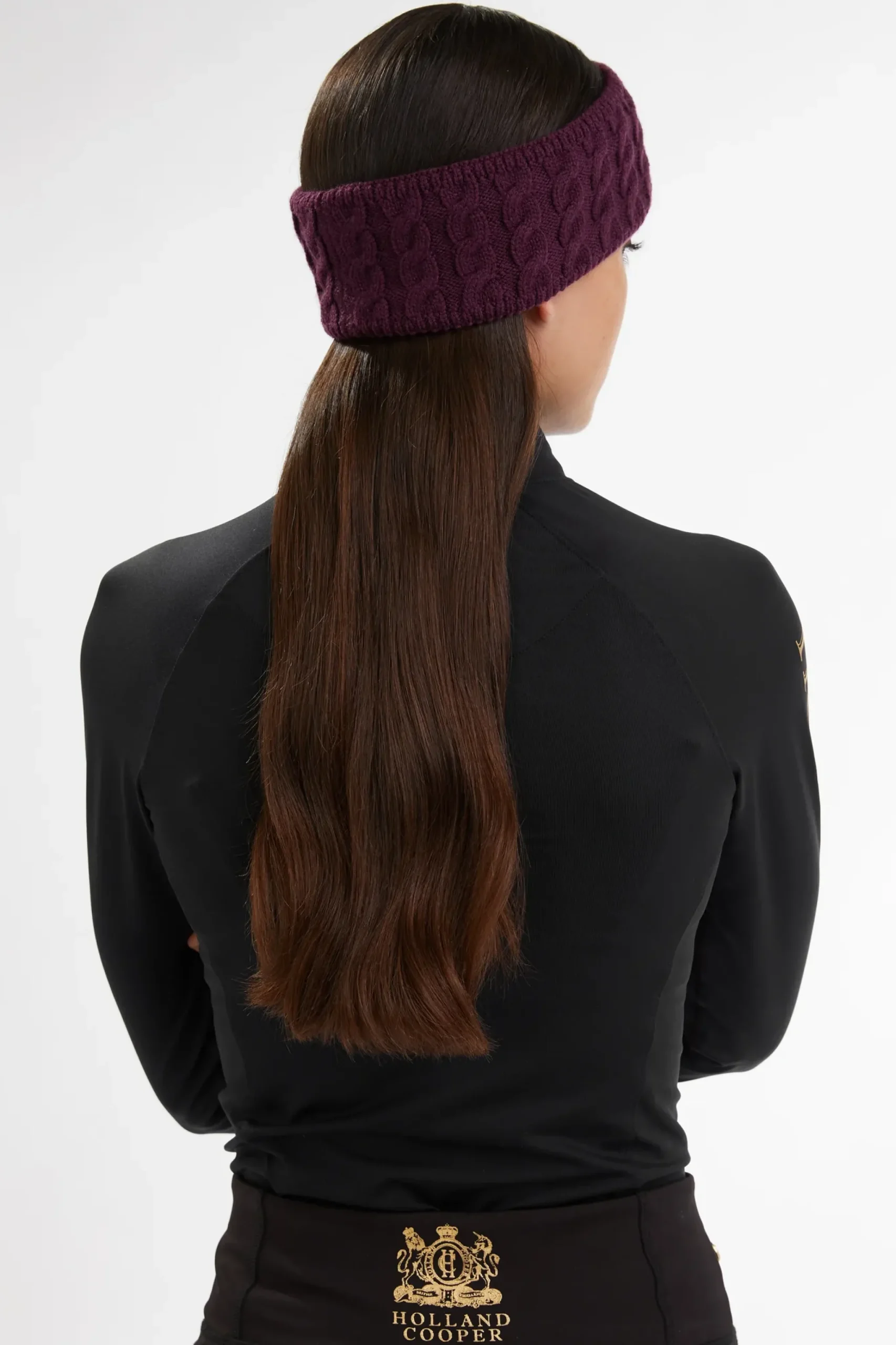 Holland Cooper Luxe Cable Knit Headband Mulberry Sale