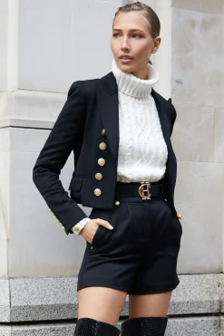 Holland Cooper Luxe Tailored Short Black Barathea Clearance