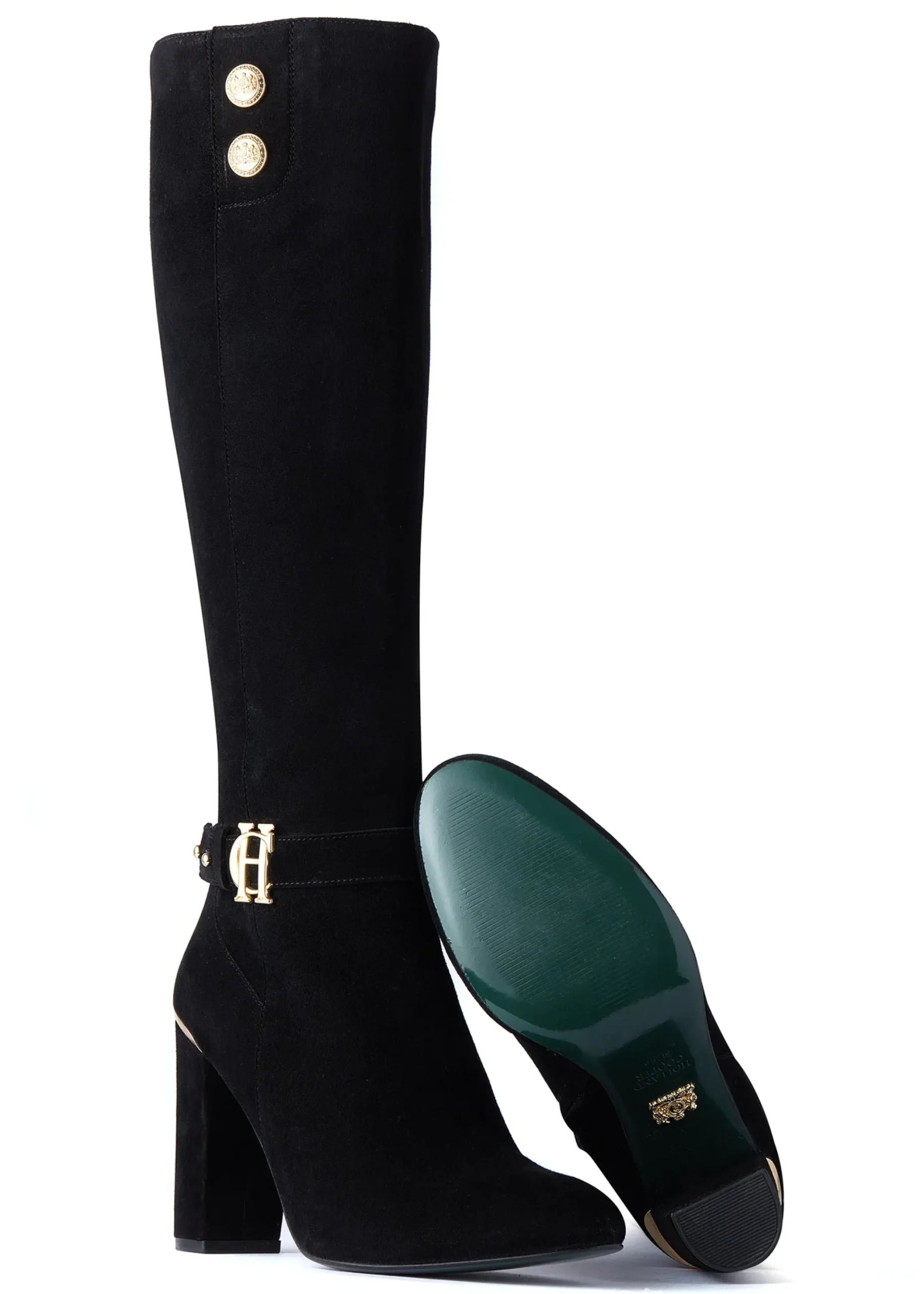 Holland Cooper Marlborough Knee Boot Black Best