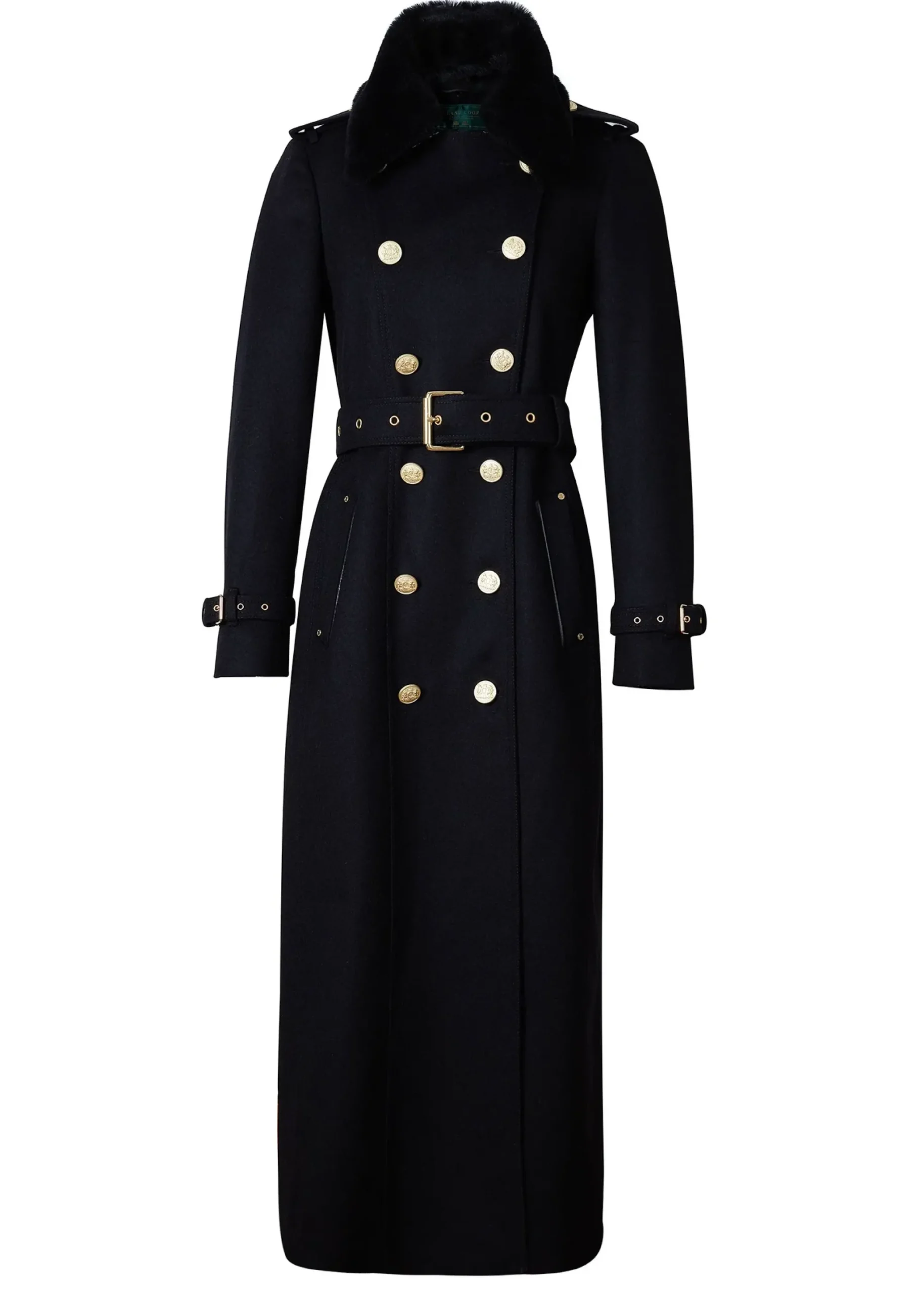 Holland Cooper Marlborough Shearling Trench Coat Soft Black Online