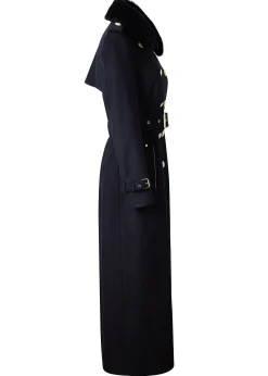 Holland Cooper Marlborough Shearling Trench Coat Soft Black Online