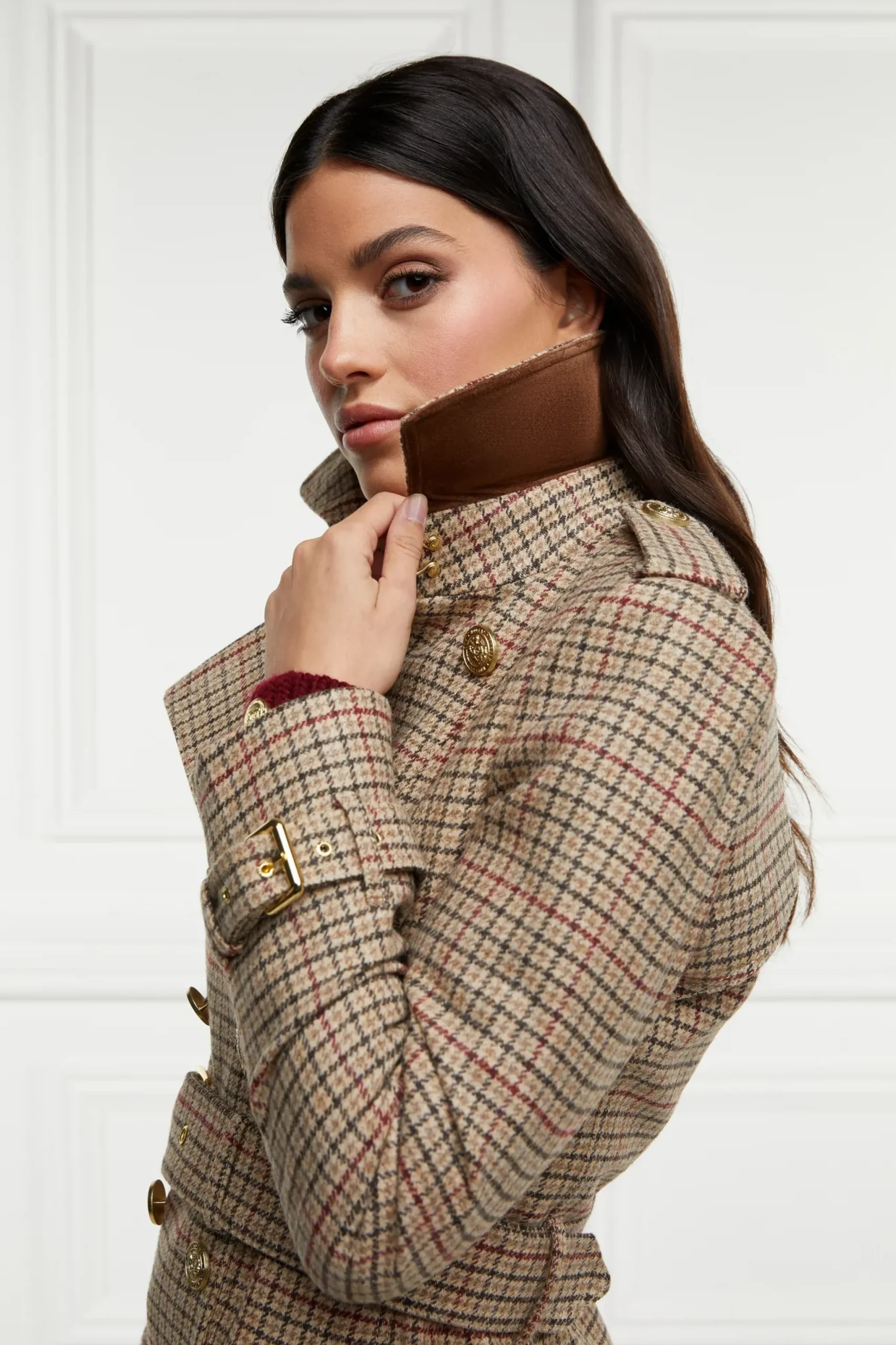 Holland Cooper Marlborough Trench Coat Charlton Tweed Discount